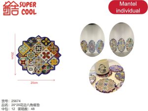 Mantel individual ceramica base de corcho