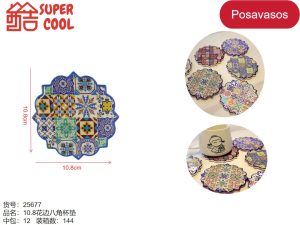 Posavasos de ceramica base de corcho