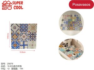 Posavasos de ceramica base de corcho