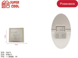 Posavasos de ceramica base de corcho