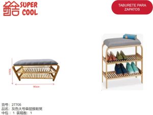 Taburete con zapatera