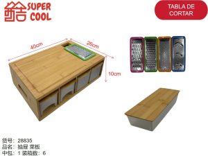 Tabla para cortar con compartimientos