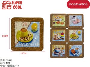 Posavasos de ceramica base de corcho