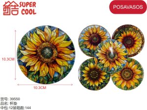 Posavasos de ceramica base de corcho