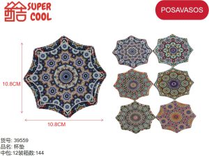 Posavasos de ceramica base de corcho