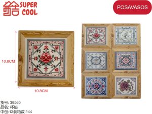 Posavasos de ceramica base de corcho