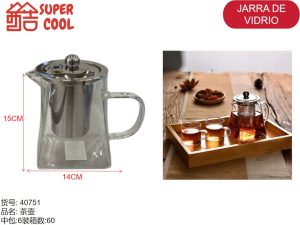 Tetera vidrio para te con filtro 750 ML
